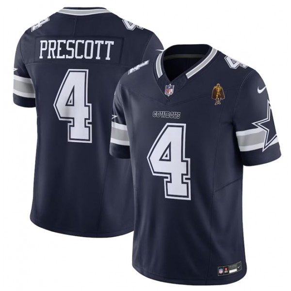 Dallas Cowboys #4 Dak Prescott Navy 2023 F.U.S.E. With Walter Payton Patch Vapor Limited Stitched Jersey
