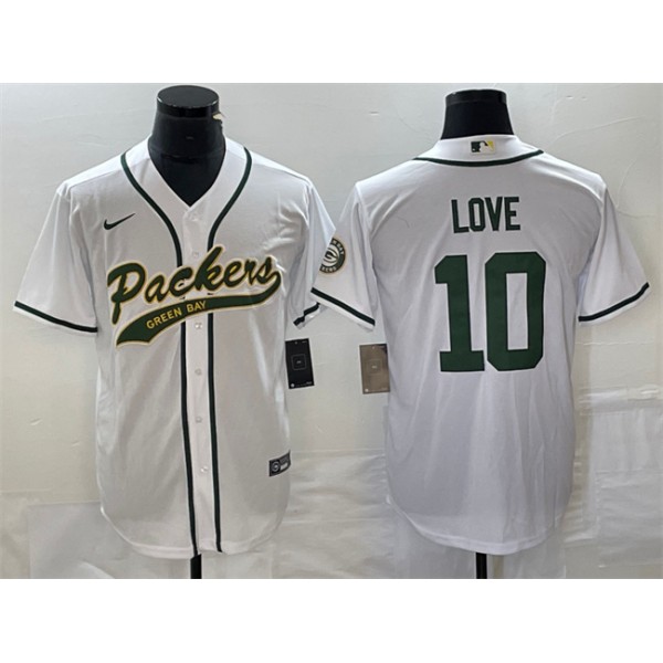 Green Bay Packers #10 Jordan Love White Cool Base Stitched Jersey
