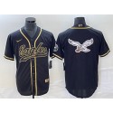 Philadelphia Eagles Black Gold Team Big Logo Cool Base Stitched Jersey