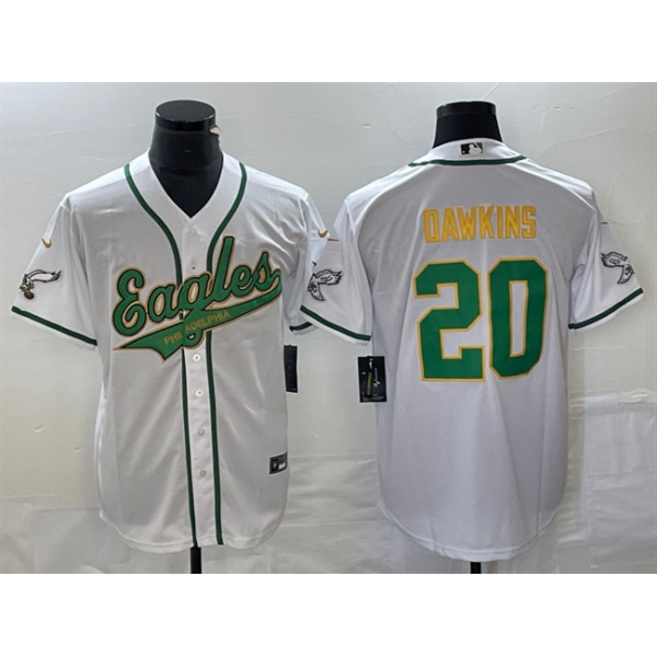 Philadelphia Eagles #20 Brian Dawkins White Gold Cool Base Stitched Jersey