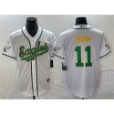 Philadelphia Eagles #11 A. J. Brown White Gold Cool Base Stitched Jersey