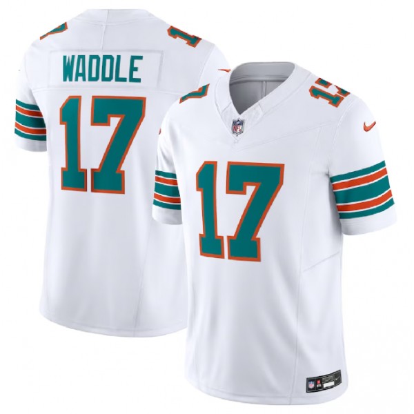 Miami Dolphins #17 Jaylen Waddle White 2023 F.U.S.E Alternate Vapor Limited Stitched Jersey
