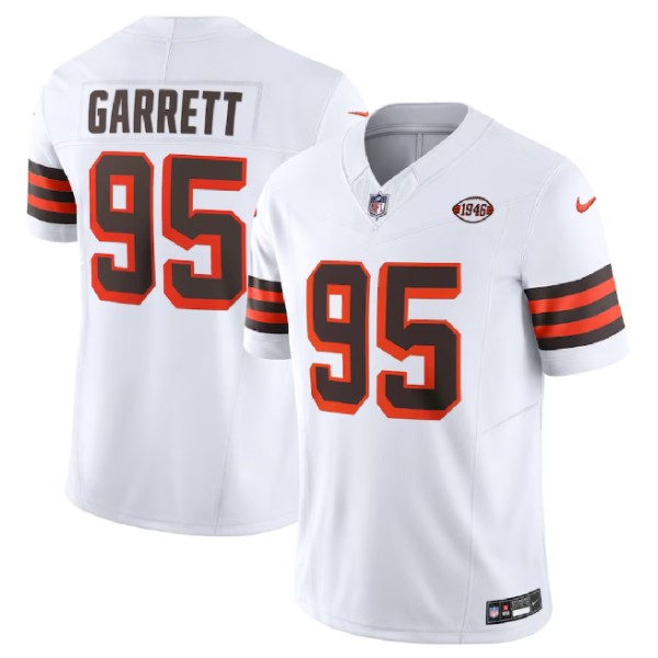 Cleveland Browns #95 Myles Garrett White 2023 F.U.S.E. 1946 Collection Vapor Untouchable Limited Stitched Jersey
