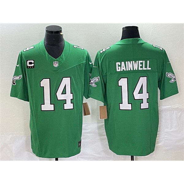 Philadelphia Eagles #14 Kenneth Gainwell Green 2023 F.U.S.E. With C Patch Vapor Untouchable Stitched Jersey