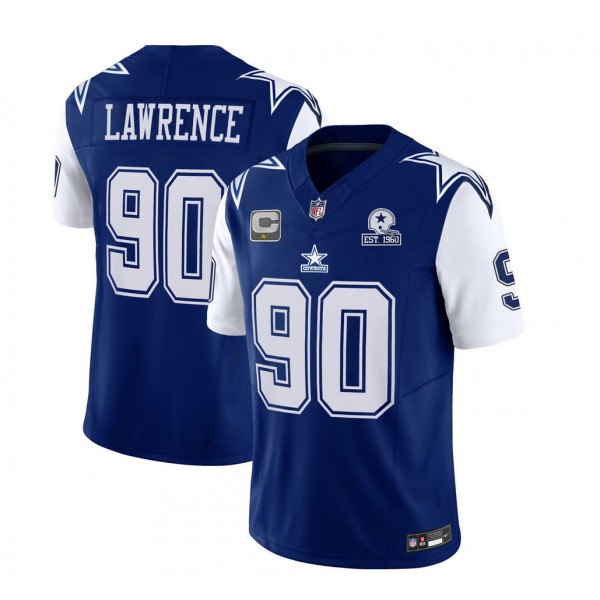 Dallas Cowboys #90 DeMarcus Lawrence Navy 2023 F.U.S.E. With 1960 Patch Vapor Limited Stitched Jersey
