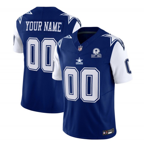 Dallas Cowboys Custom Navy 2023 F.U.S.E. With Established In 1960 Patch Vapor Limited Stitched Jersey