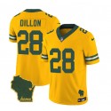 Green Bay Packers #28 A.J. Dillon Gold 2023 F.U.S.E. Home Patch Vapor Untouchable Limited Stitched Jersey
