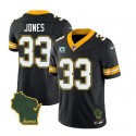Green Bay Packers #33 Aaron Jones Black 2023 F.U.S.E. Home Patch And 1-Star C Patch Vapor Untouchable Limited Stitched Jersey