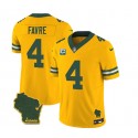 Green Bay Packers #4 Brett Favre Gold 2023 F.U.S.E. Home Patch And 1-Star C Patch Vapor Untouchable Limited Stitched Jersey