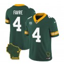 Green Bay Packers #4 Brett Favre Green 2023 F.U.S.E. Home Patch And 1-Star C Patch Vapor Untouchable Limited Stitched Jersey
