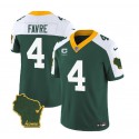 Green Bay Packers #4 Brett Favre Green White 2023 F.U.S.E. Home Patch And 1-Star C Patch Vapor Untouchable Limited Stitched Jersey