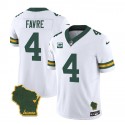 Green Bay Packers #4 Brett Favre White 2023 F.U.S.E. Home Patch And 1-Star C Patch Vapor Untouchable Limited Stitched Jersey