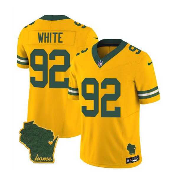 Green Bay Packers #92 Reggie White Gold 2023 F.U.S.E. Home Patch Vapor Untouchable Limited Stitched Jersey