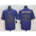 Minnesota Vikings #18 Justin Jefferson Purple Gold Stitched Jersey