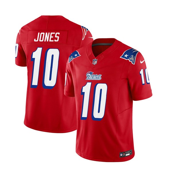 New England Patriots #10 Mac Jones Red 2023 F.U.S.E. Vapor Limited Stitched Jersey