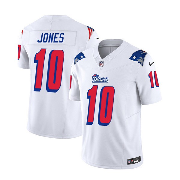 New England Patriots #10 Mac Jones White 2023 F.U.S.E. Vapor Limited Stitched Jersey