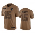 New England Patriots #15 Ezekiel Elliott 2023 Brown Salute To Service Limited Stitched Jersey