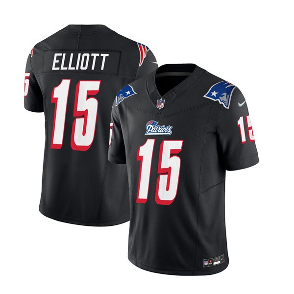 New England Patriots #15 Ezekiel Elliott Black 2023 F.U.S.E. Vapor Limited Stitched Jersey