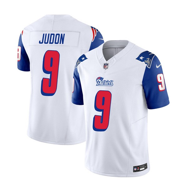 New England Patriots #9 Matthew Judon White Blue 2023 F.U.S.E. Vapor Limited Stitched Jersey