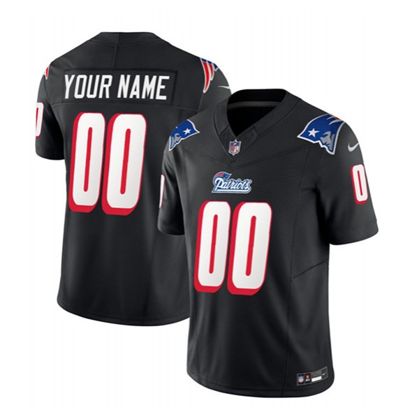 New England Patriots Custom Black 2023 F.U.S.E. Throwback Limited Stitched Jersey