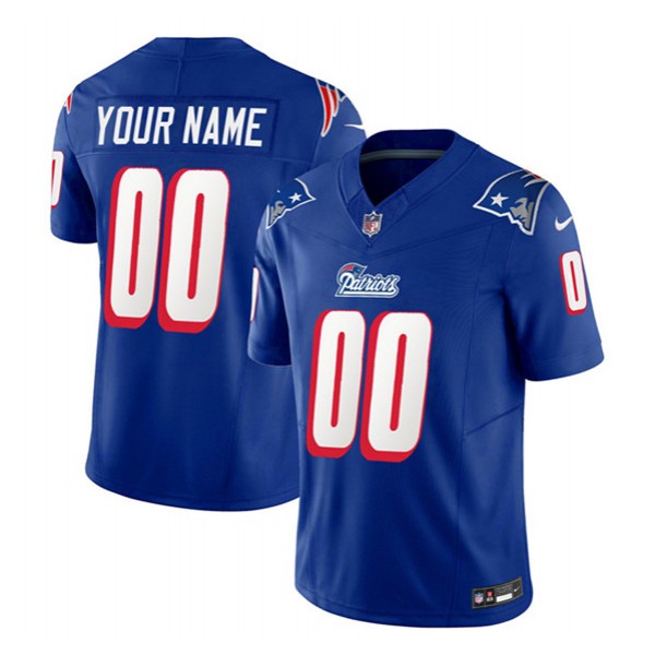 New England Patriots Custom Blue 2023 F.U.S.E. Throwback Limited Stitched Jersey