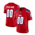 New England Patriots Custom Red 2023 F.U.S.E. Throwback Limited Stitched Jersey