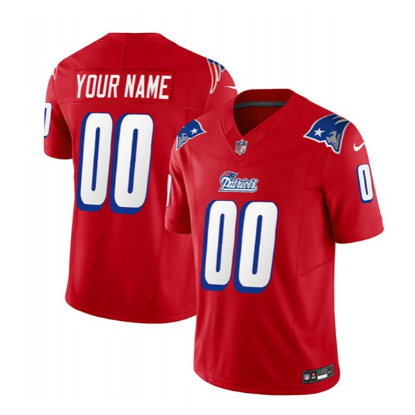 New England Patriots Custom Red 2023 F.U.S.E. Throwback Limited Stitched Jersey