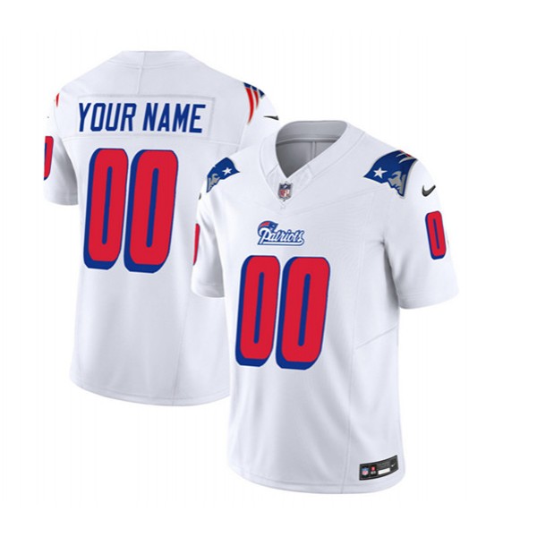New England Patriots Custom White 2023 F.U.S.E. Throwback Limited Stitched Jersey