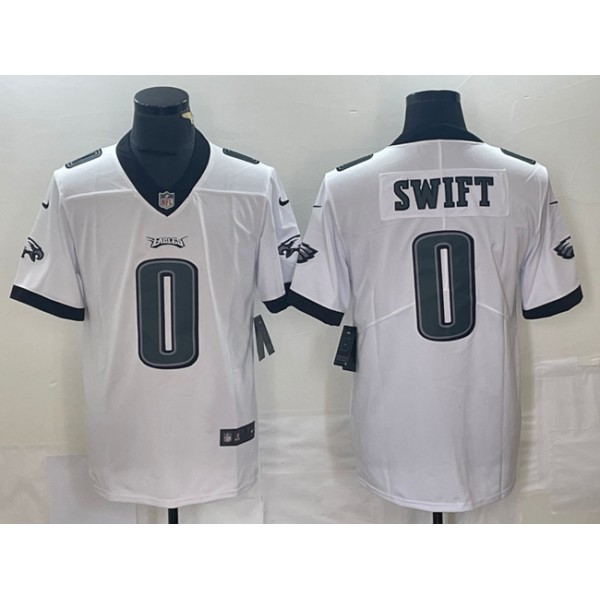 Philadelphia Eagles #0 D'Andre Swift White Vapor Limited Stitched Jersey