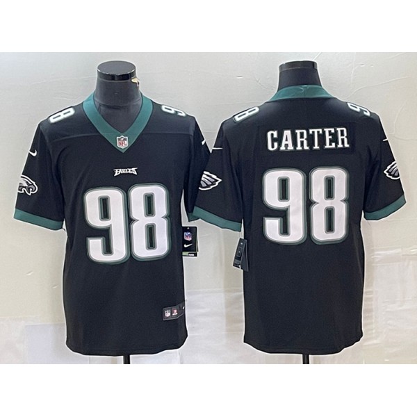 Philadelphia Eagles #98 Jalen Carter Black Vapor Limited Stitched Jersey