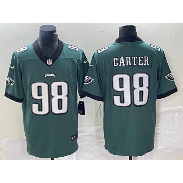 Philadelphia Eagles #98 Jalen Carter Green Vapor Limited Stitched Jersey