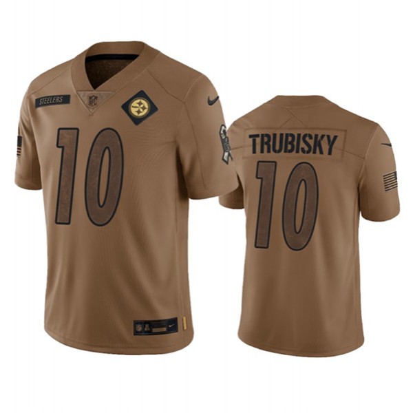 Pittsburgh Steelers #10 Mitch Trubisky 2023 Brown Salute To Service Limited Stitched Jersey