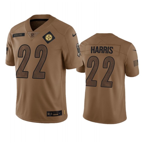 Pittsburgh Steelers #22 Najee Harris 2023 Brown Salute To Service Limited Stitched Jersey