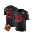 San Francisco 49ers #13 Brock Purdy Black 2023 F.U.S.E. 50th Patch Throwback Stitched Jersey