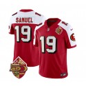 San Francisco 49ers #19 Deebo Samuel Red White 2023 F.U.S.E. 50th Patch Throwback Stitched Jersey