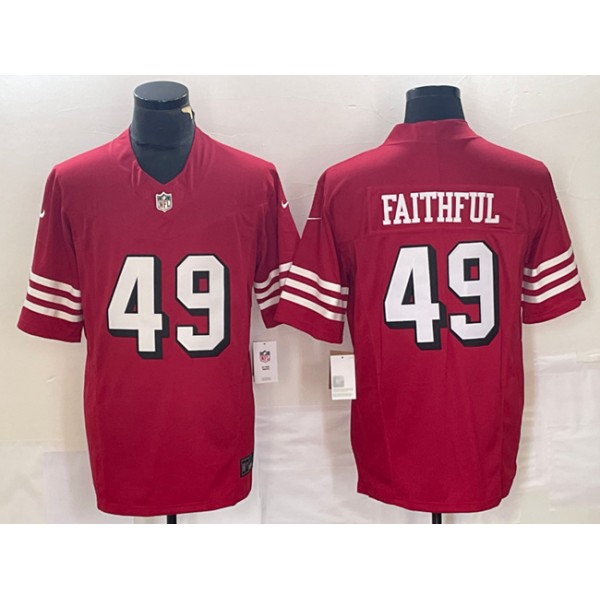 San Francisco 49ers #49 Faithful New Red 2023 F.U.S.E. Stitched Jersey
