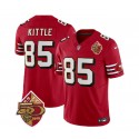 San Francisco 49ers #85 George Kittle Red 2023 F.U.S.E. 50th Patch Throwback Stitched Jersey