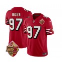 San Francisco 49ers #97 Nick Bosa Red 2023 F.U.S.E. 50th Patch Throwback Stitched Jersey