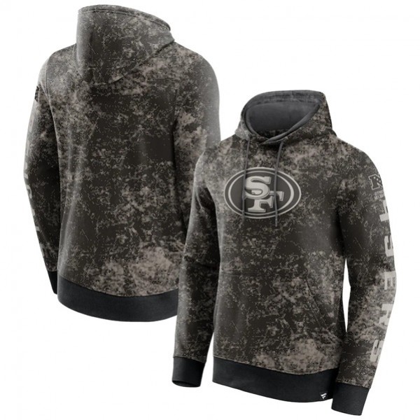 San Francisco 49ers Black Gray Blackout Tonal Pullover Hoodie