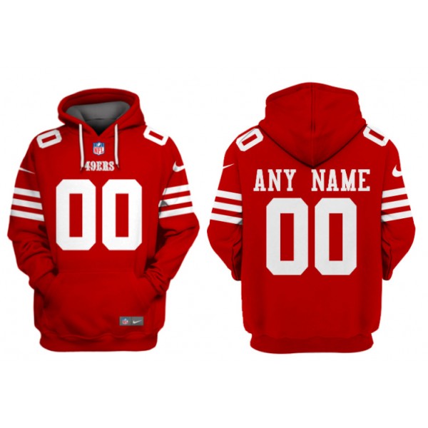San Francisco 49ers Custom Red Alternate Pullover Hoodie