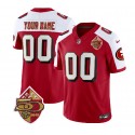 San Francisco 49ers Custom Red White 2023 F.U.S.E. 50th Patch Throwback Stitched Jersey