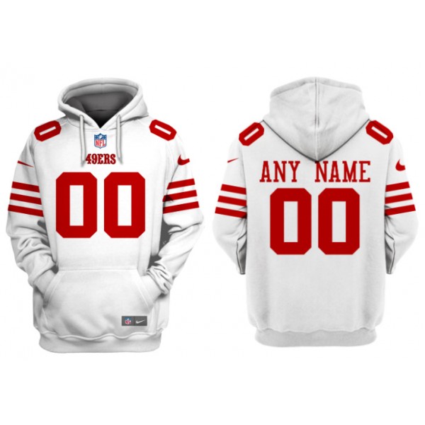 San Francisco 49ers Custom White Alternate Pullover Hoodie
