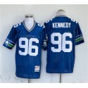 Seattle Seahawks #96 Cortez Kennedy Blue Throwback Stitched Jersey