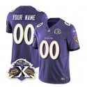 Baltimore Ravens Custom Purple 2023 F.U.S.E With Patch Throwback Vapor Limited Stitched Jersey