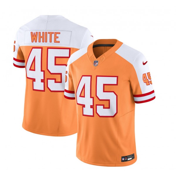 Tampa Bay Buccaneers #45 Devin White 2023 F.U.S.E. White Gold Throwback Limited Stitched Jersey