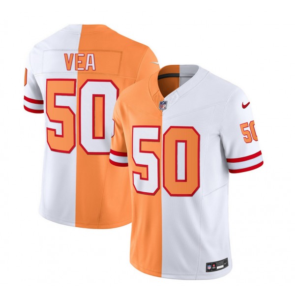 Tampa Bay Buccaneers #50 Vita Vea 2023 F.U.S.E. White Gold Split Throwback Limited Stitched Jersey