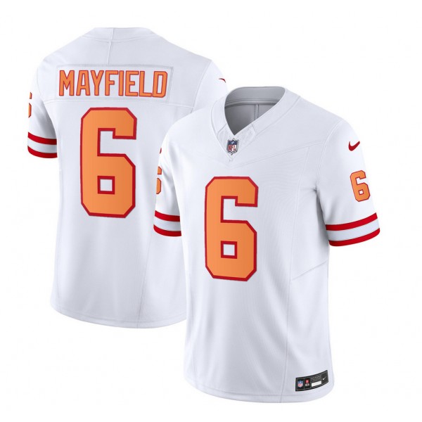 Tampa Bay Buccaneers #6 Baker Mayfield 2023 F.U.S.E. White Throwback Limited Stitched Jersey