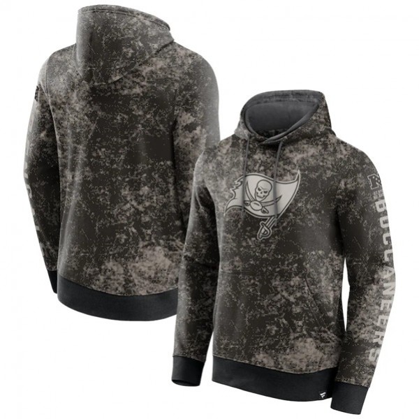 Tampa Bay Buccaneers Black Gray Blackout Tonal Pullover Hoodie