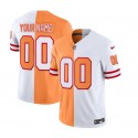 Tampa Bay Buccaneers Custom 2023 F.U.S.E.White Gold Split Throwback Limited Stitched Jersey