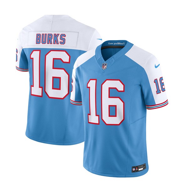 Tennessee Titans #16 Treylon Burks Blue White 2023 F.U.S.E. Vapor Limited Throwback Stitched Jersey